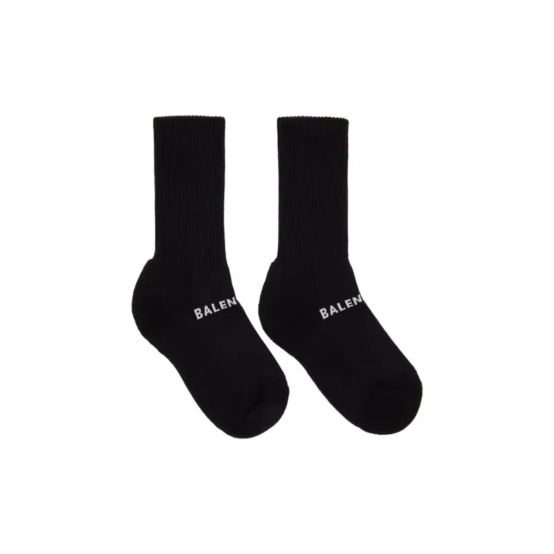 Balenciaga Mid-Calf Socks Women's 1 Pack Black-1