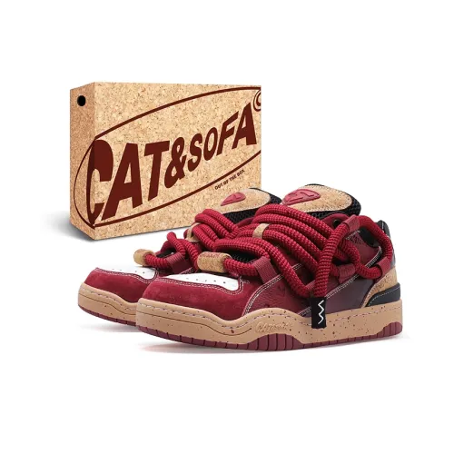 Cat&Sofa 드레드록 시리즈 스케이트보드화 로우탑 코르크 버건디 남녀공용