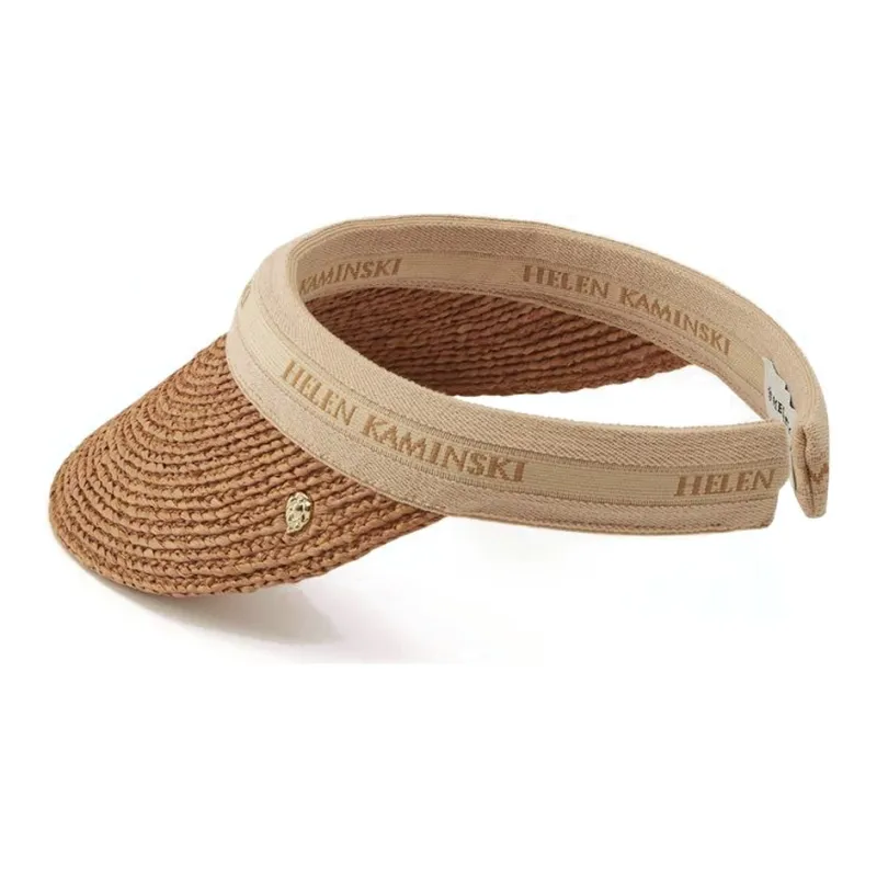 HELEN KAMINSKI Raffia, Cotton, Polyurethane, Nylon, Polyester Sun Protection Hats Unisex Yellow/Ecru-1