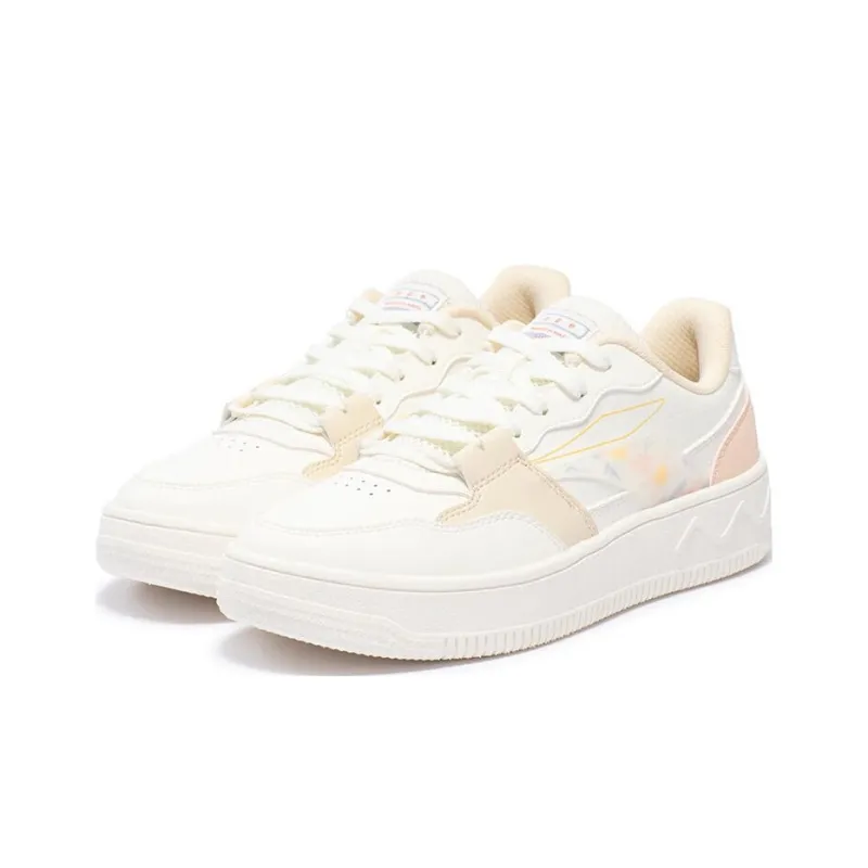 361° Flying Standard Slip Resistant Low Top Skateboard Shoes Women's White Pink-2