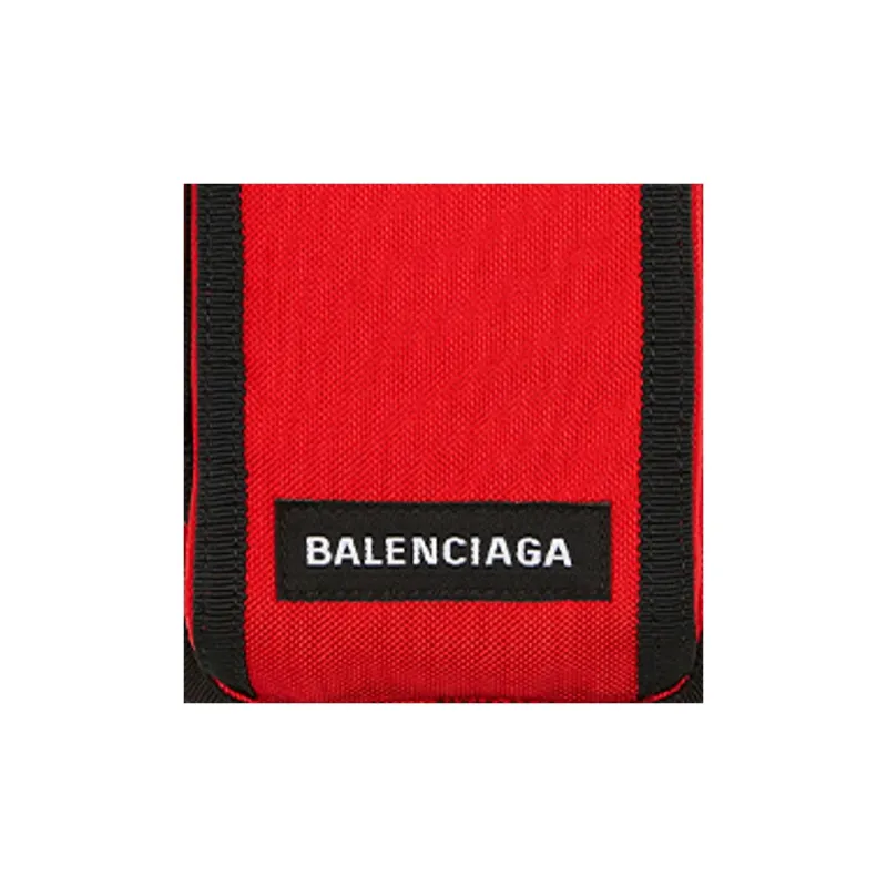 Balenciaga Explorer Recycled Nylon Cell Phone Pouch Men's Red-4