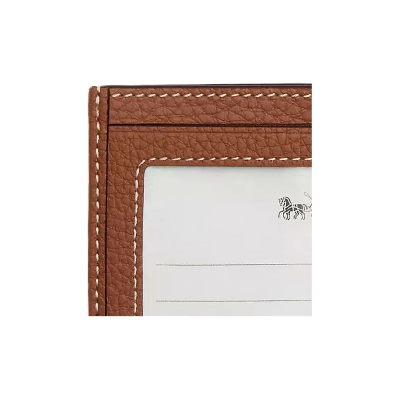 COACH Disney Collaboration Card Case Jacquard With Pebbled Leather Card Holder Mini Unisex Brass & Khaki Multicolor-3