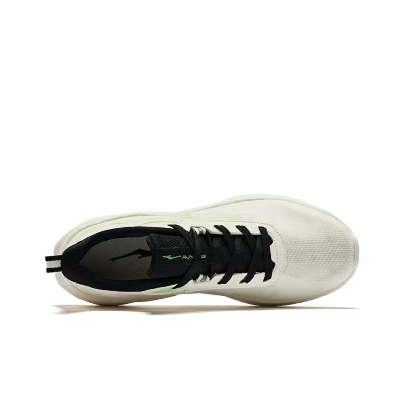 Erke Cushioning Low Top Running Shoes Men's White Green Black-4