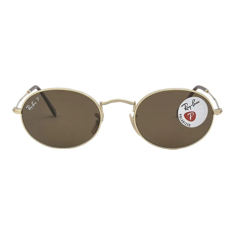 RayBan Oval Sunglasses Unisex Gold-1
