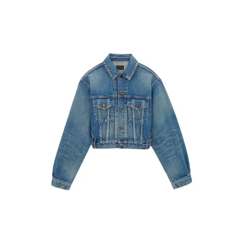 SAINT LAURENT Denim Jackets Women's Blue