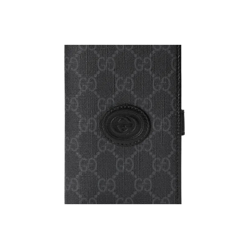 GUCCI Canvas Card Holder, Wallet, Passport Holder Men's Black-4