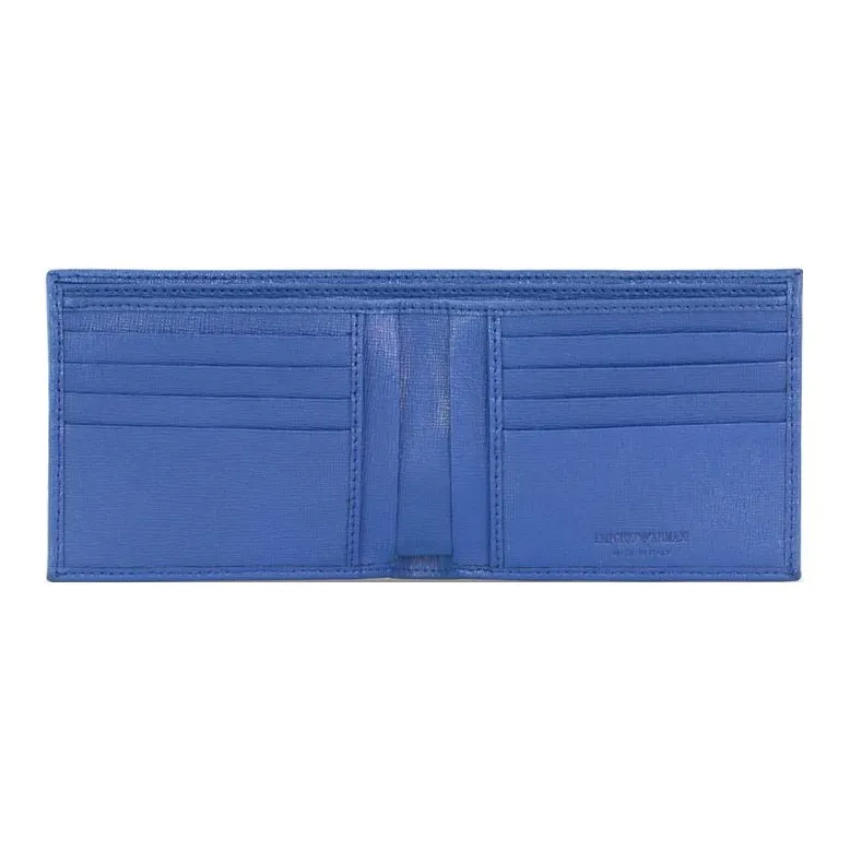 EMPORIO ARMANI Cow Leather Wallet Men's Blue-3