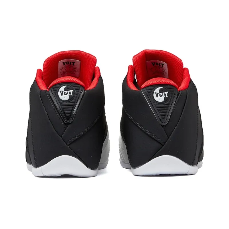 VOIT Walter Cushioning Coverage Abrasion Resistant Slip Resistant Mid Top Basketball Shoes Men's White Black-4