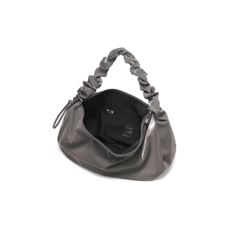 CARLYN Artificial Leather One Shoulder Handbags Large Size Women's Luster Gray-4