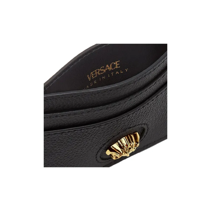 FANSIZHE La Medusa Cow Leather Card Holder Women's Black-2