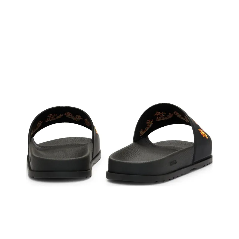 HUGO Logo print Open toe Slides-3