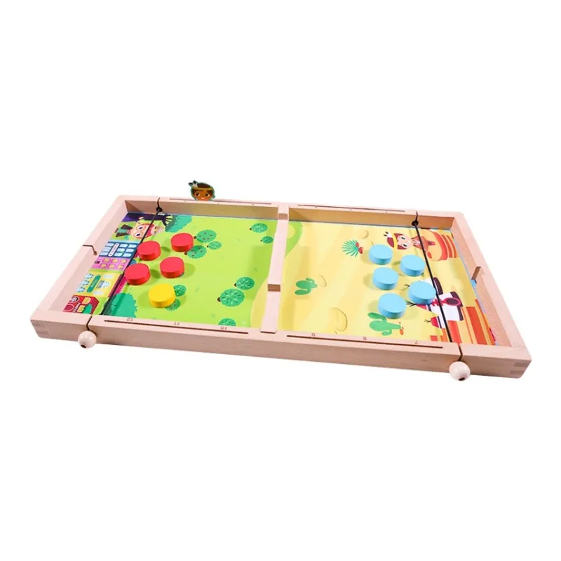 Wooden Play Family 12 in 1 Tapping Chess Two Player Battle Educational Board Games-2