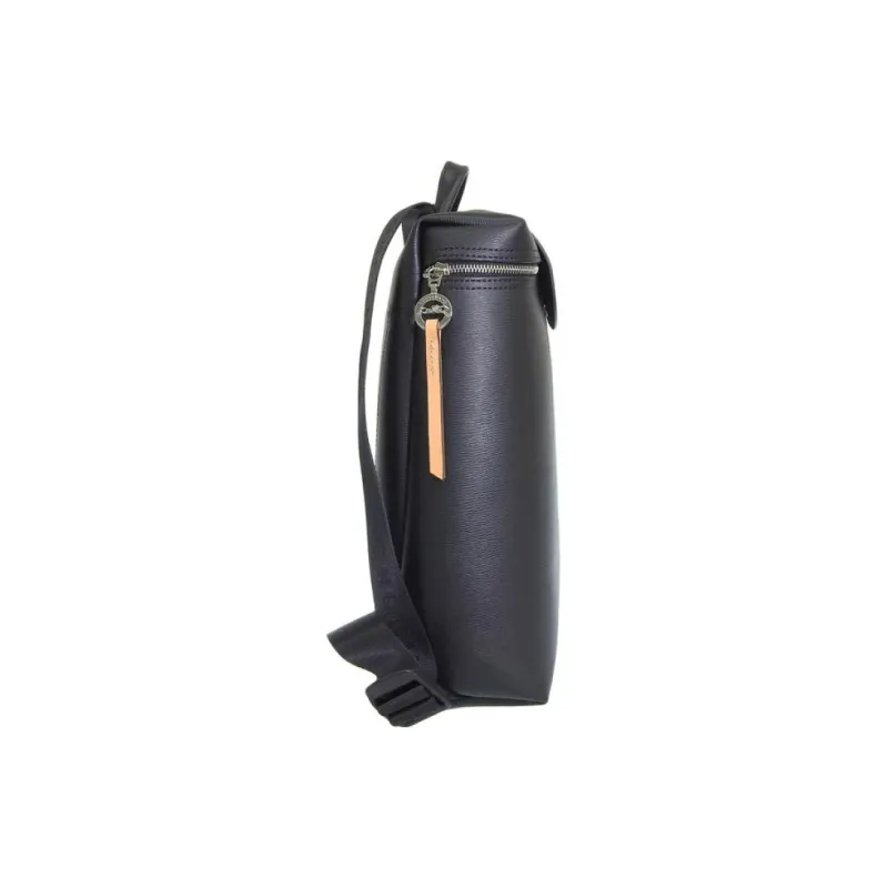 LONGCHAMP Le Pliage Canvas With Leather Trim Backpack Medium Size Unisex Black-2