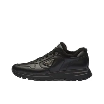 PRADA Logo Leather Sneakers