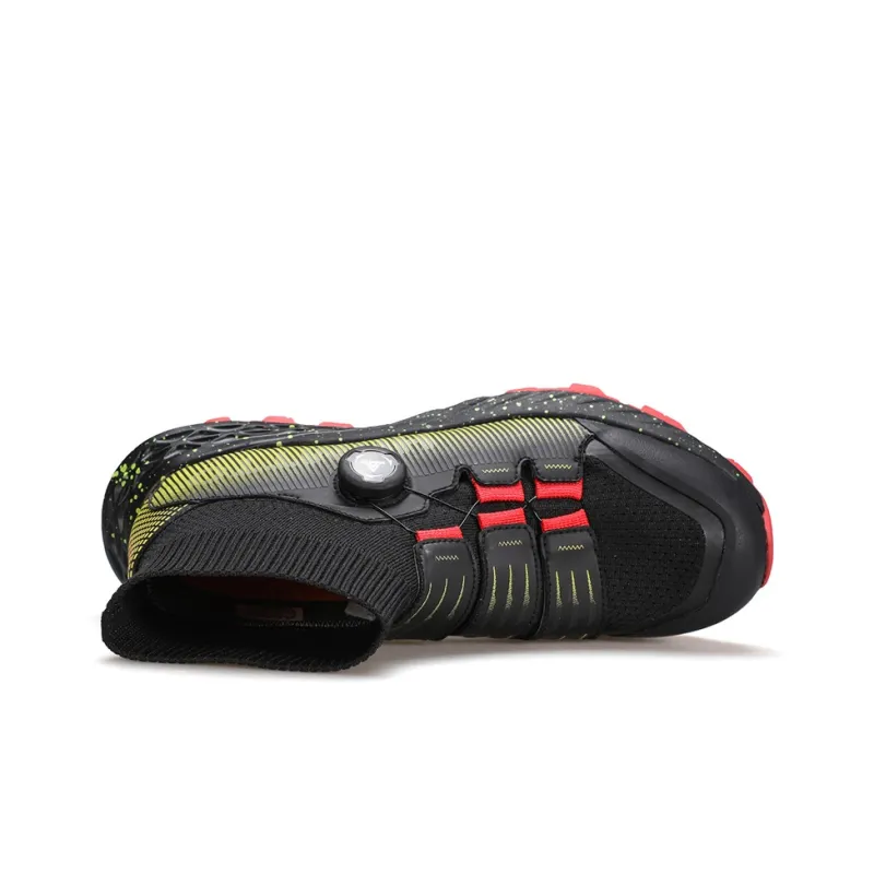 HUMTTO High Top Outdoor Shoes Men's Black Red-3