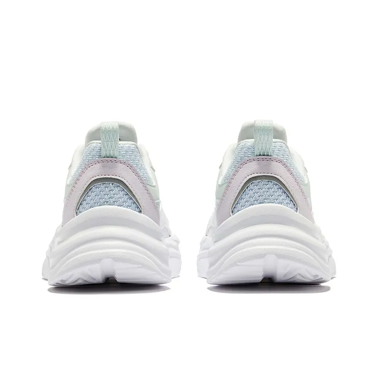 Erke Shocking Shadow 1.0 Anti-Slip Wear-Resistant Low-Top Casual Athletic Shoes Women's Elk White Light Purple Pink-3