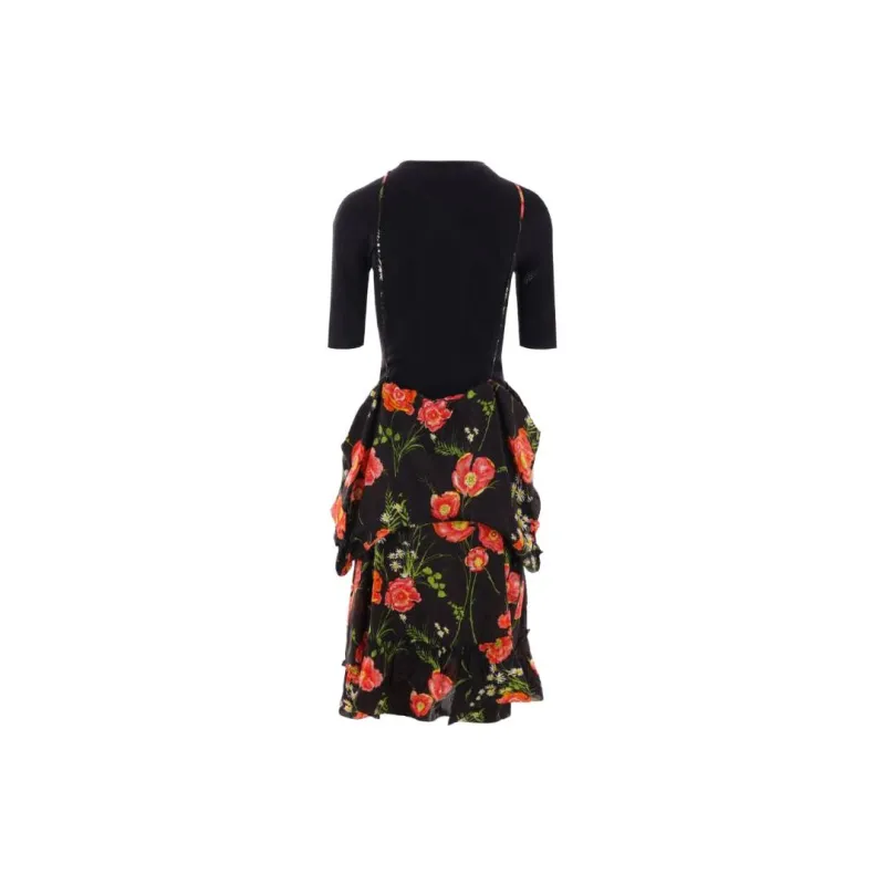 Balenciaga Floral print Half sleeves Midi Dress-1