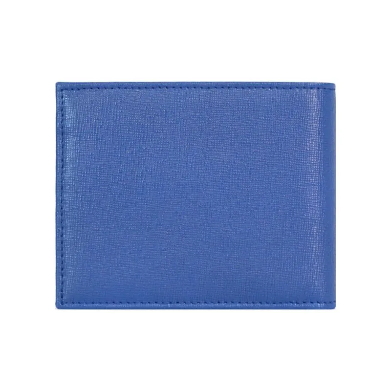 EMPORIO ARMANI Cow Leather Wallet Men's Blue-2