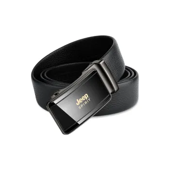 JEEP SPIRIT Alloy Automatic Buckle Head Cow Leather Leather Belts Men's Black