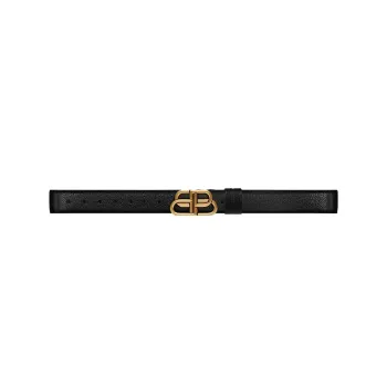 Balenciaga Double B With Buckle Smooth Buckle Leather Belts Women's Black Width: 3cm