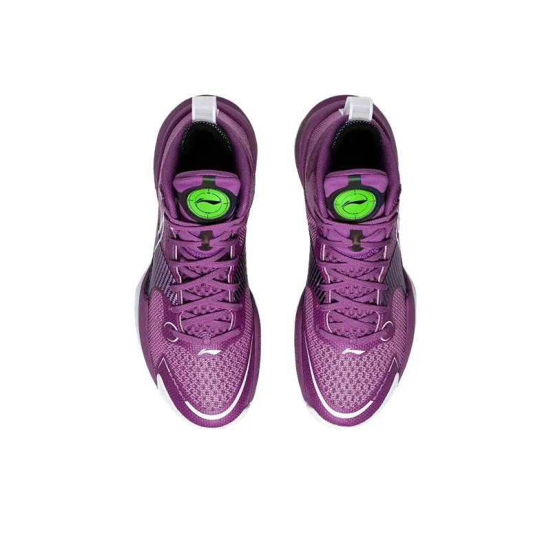 LiNing Ultra Light Cushioning Anti-Slip And Wear-Resistant Mid-Top Basketball Shoes Men's Freesia Purple-3