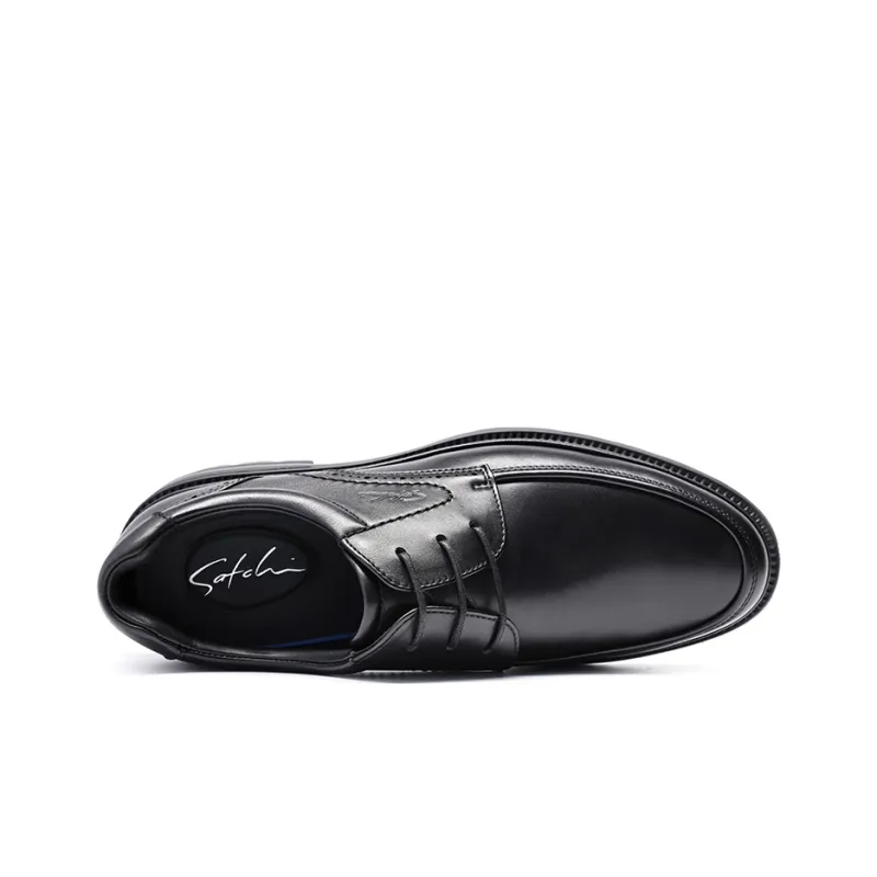 Satchi Business Leather Shoes Men's Black 4CM-3
