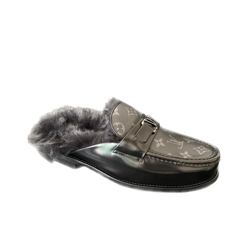 LOUIS VUITTON Loafers Men's Black-2