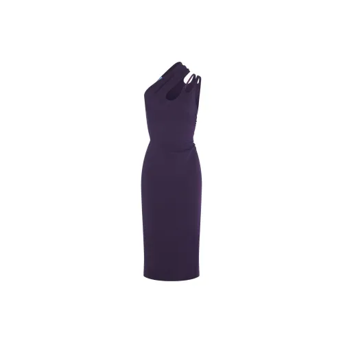 Mugler Sleeveless Dresses Women's Dark Purple