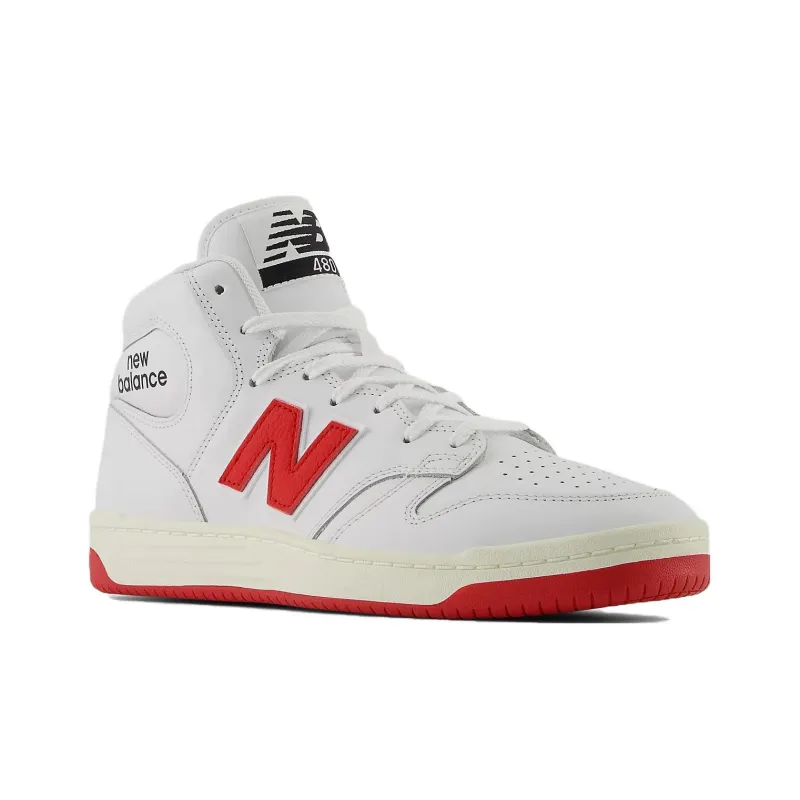 New Balance NB Numeric 480 High Anti Slip Wear Resistant Skateboard Shoes Men's White Red-1