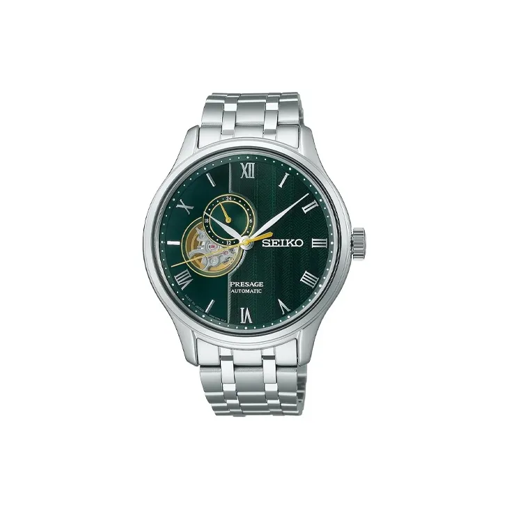SEIKO Automatic Mechanical Movement Stainless Steel Strap Watch Unisex Green Dial-0