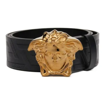 VERSACE Logo Pattern Men's Black Width: 2.5CM