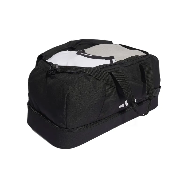 Adidas Recycled Polyester Plain Weave Fabric Handbag Medium Size Unisex Black & White-3