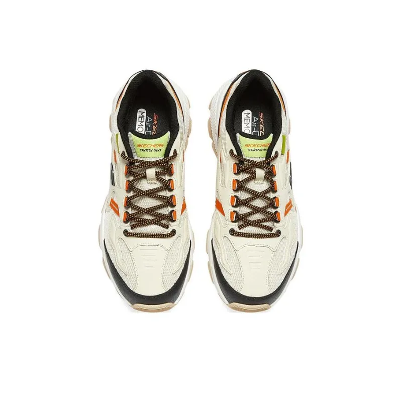 Skechers DLITES Shock Absorbers Low Top Chunky Sneakers Men's White Orange Black-3