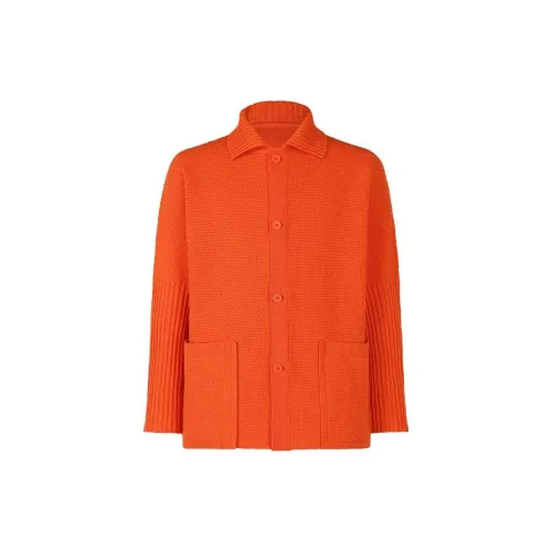 Homme Plissé Issey Miyake Rustic Knit Knitwear Men's Orange