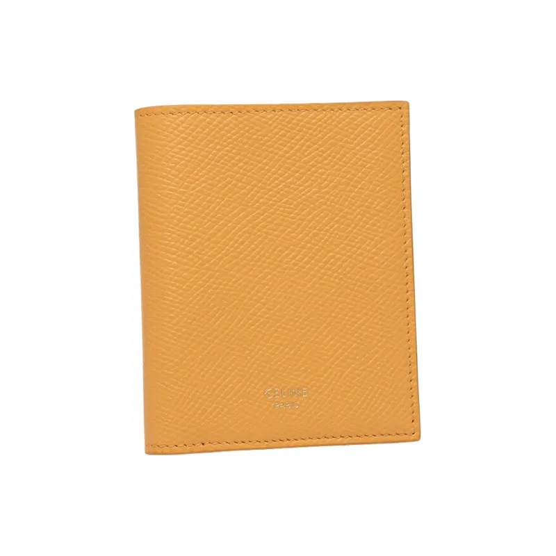 CELINE Grained Calfskin Wallet Women's Yellow-1