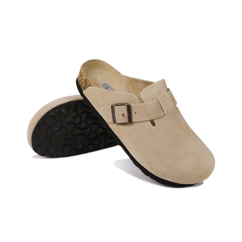 RO Closed Toe Slippers Unisex Khaki Gray-4