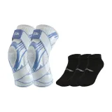 Blue Gray+3 Pack Socks Black
