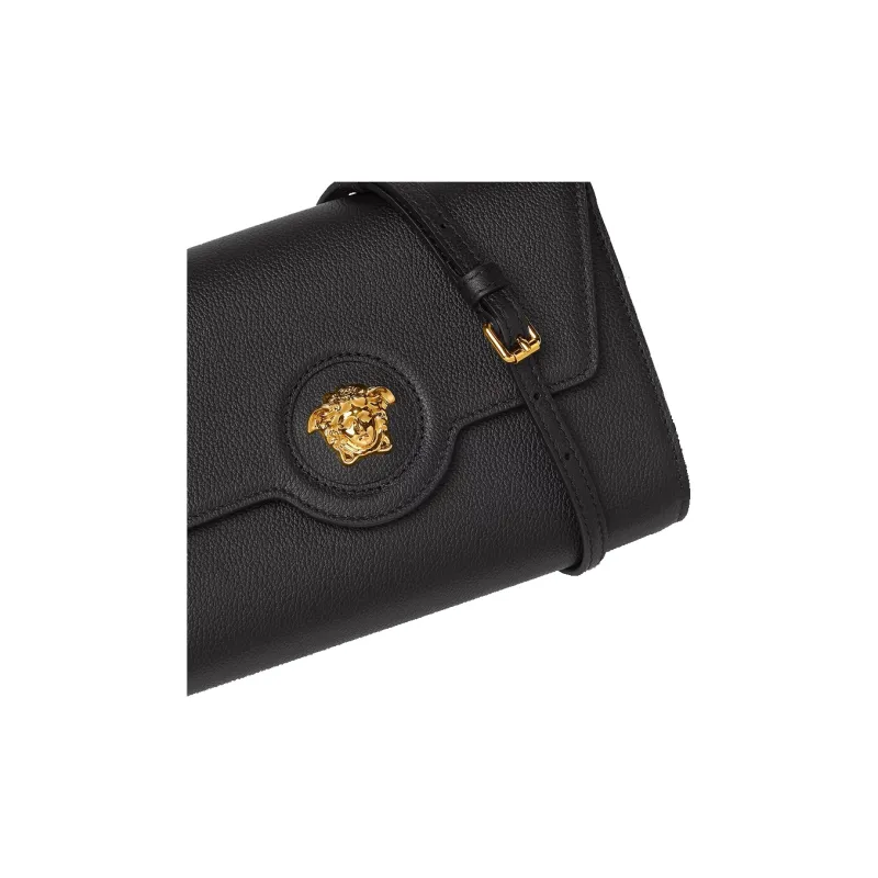 FANSIZHE La Medusa Grained Calfskin Shoulder Bag Crossbody Bag Women's Black-3