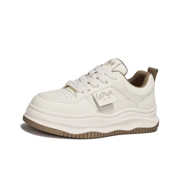 GEMEIQ Skateboard Shoes Women's Low Top Ecru/Beige Black/Beige Brown/Ecru White Fleece Lined/Ecru Black Fleece Lined/Ecru Brown Fleece Lined