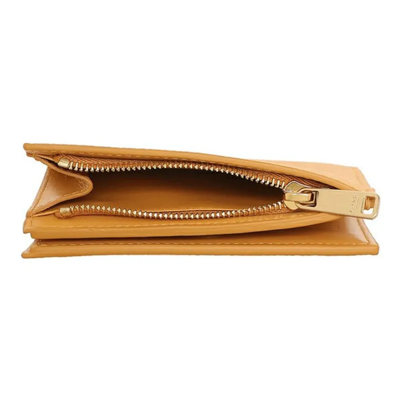 CELINE Grained Calfskin Wallet Women's Yellow-4