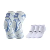 Blue Gray+3 Pack Socks White