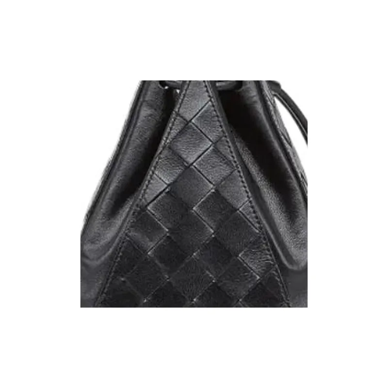 Bottega Veneta Sheepskin Combined With Calfskin Handbag Women's Black-2