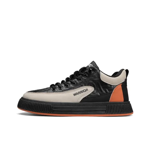 Warrior Cushioning Wear Resistant Low Top Skateboard Shoes Men's Black Beige Orange