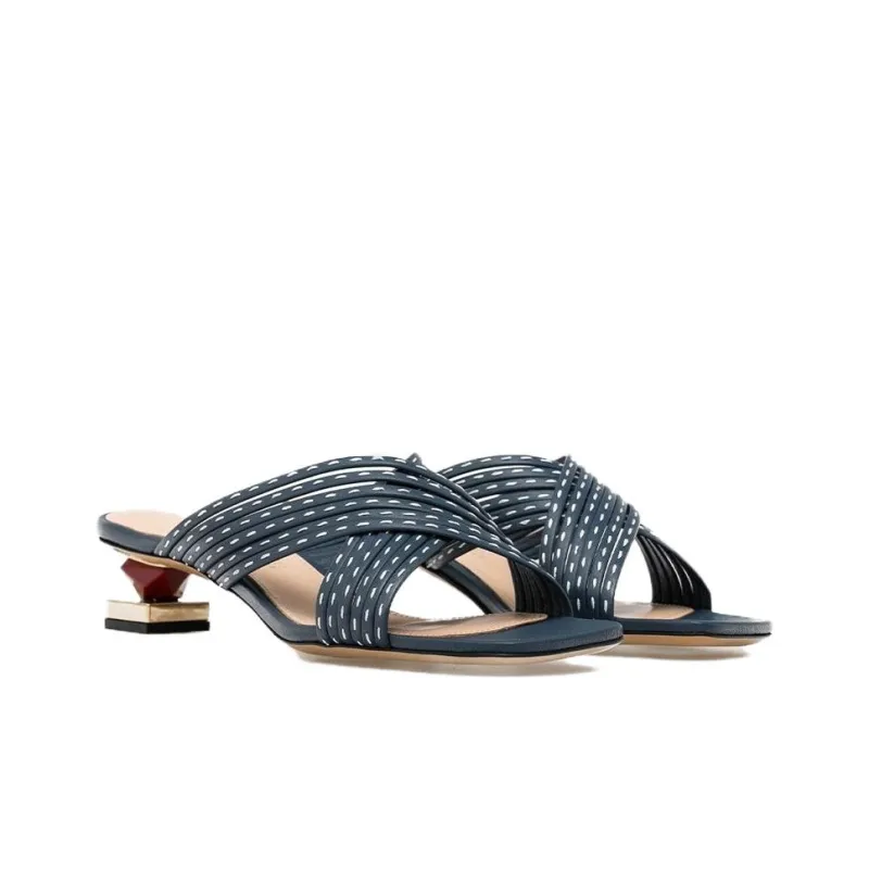 Jacquemus Castana Slide Slippers Women's Blue-2