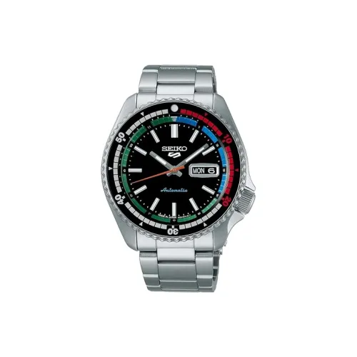 SEIKO Automatic Mechanical Movement Stainless Steel Strap Watch Unisex Black Dial SBSA221