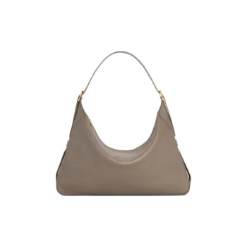 CELINE Romy Collection Calfskin One Shoulder Handbags Large Size Women's Smoke Gray Brown