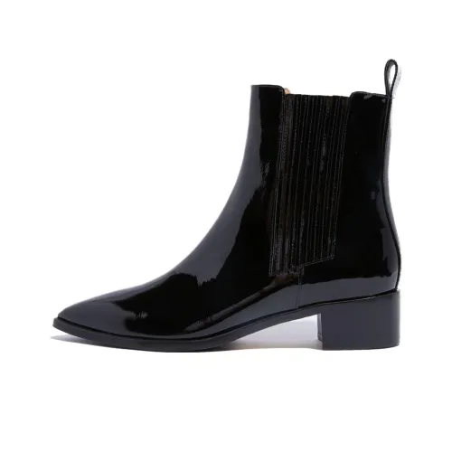 SCAROSSO Olivia 40mm Patente-leather Chelsea Boots