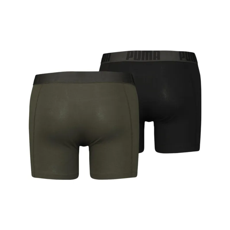 PUMA Men's Tailored Fit Pouch Boxers 2 Pack Underpants Men's 2 Pack Forest Green-1