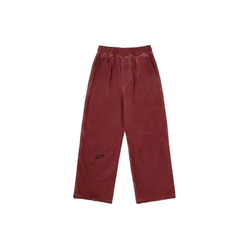 Fila X THUG CLUB FILA Co-brand Knitted Sweatpants Unisex Pomegranate Red