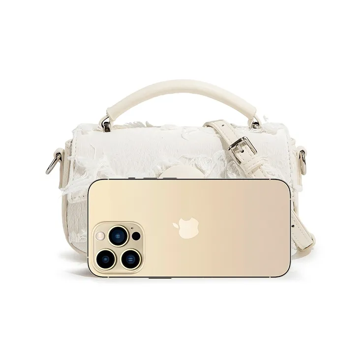MACKJANICE Polyurethane Handbag Shoulder Bag Crossbody Bag Regular Women's Fringe White-1